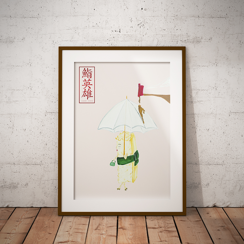 Plakat Sushi Hero „gejsza”